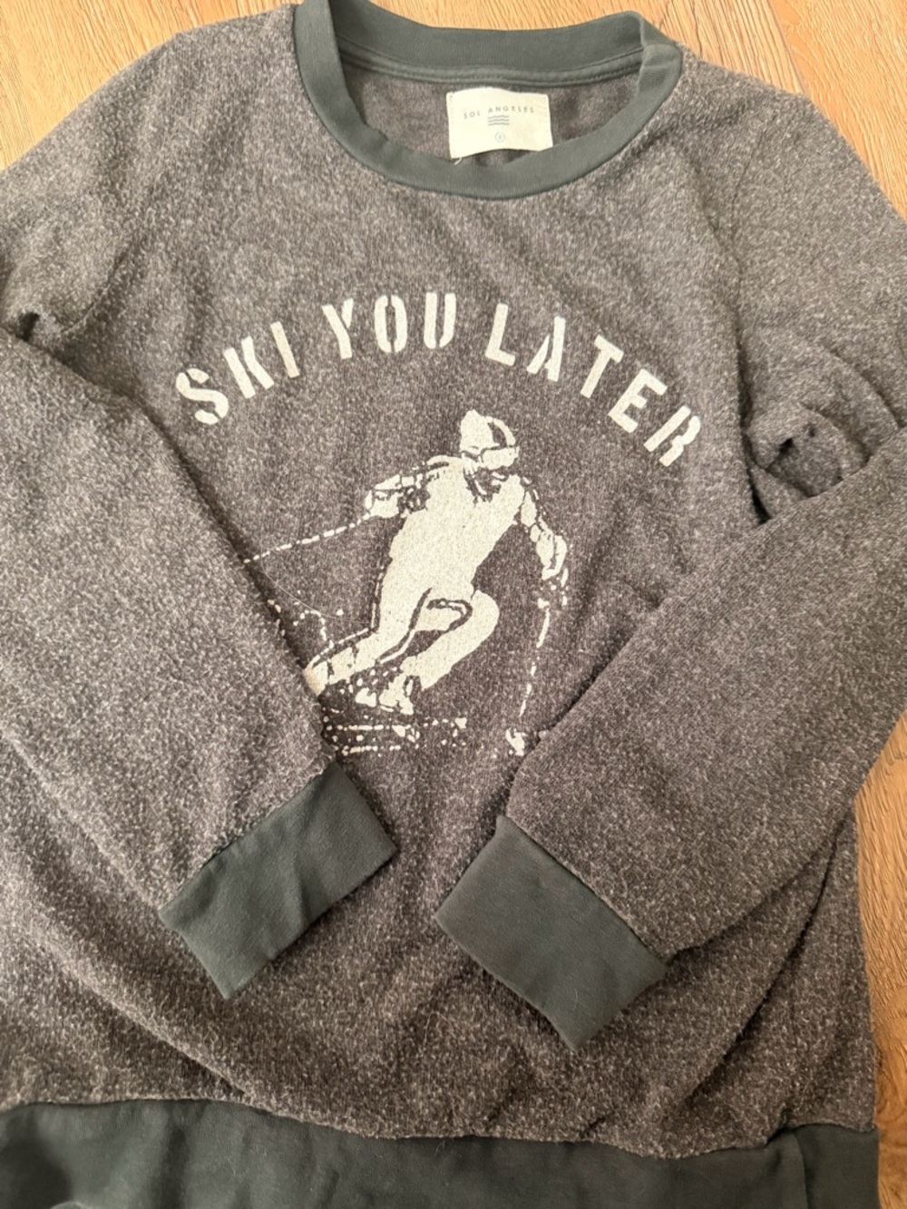 Sol Angeles Gray Ski You Later Kids Crewneck Sweater 0091